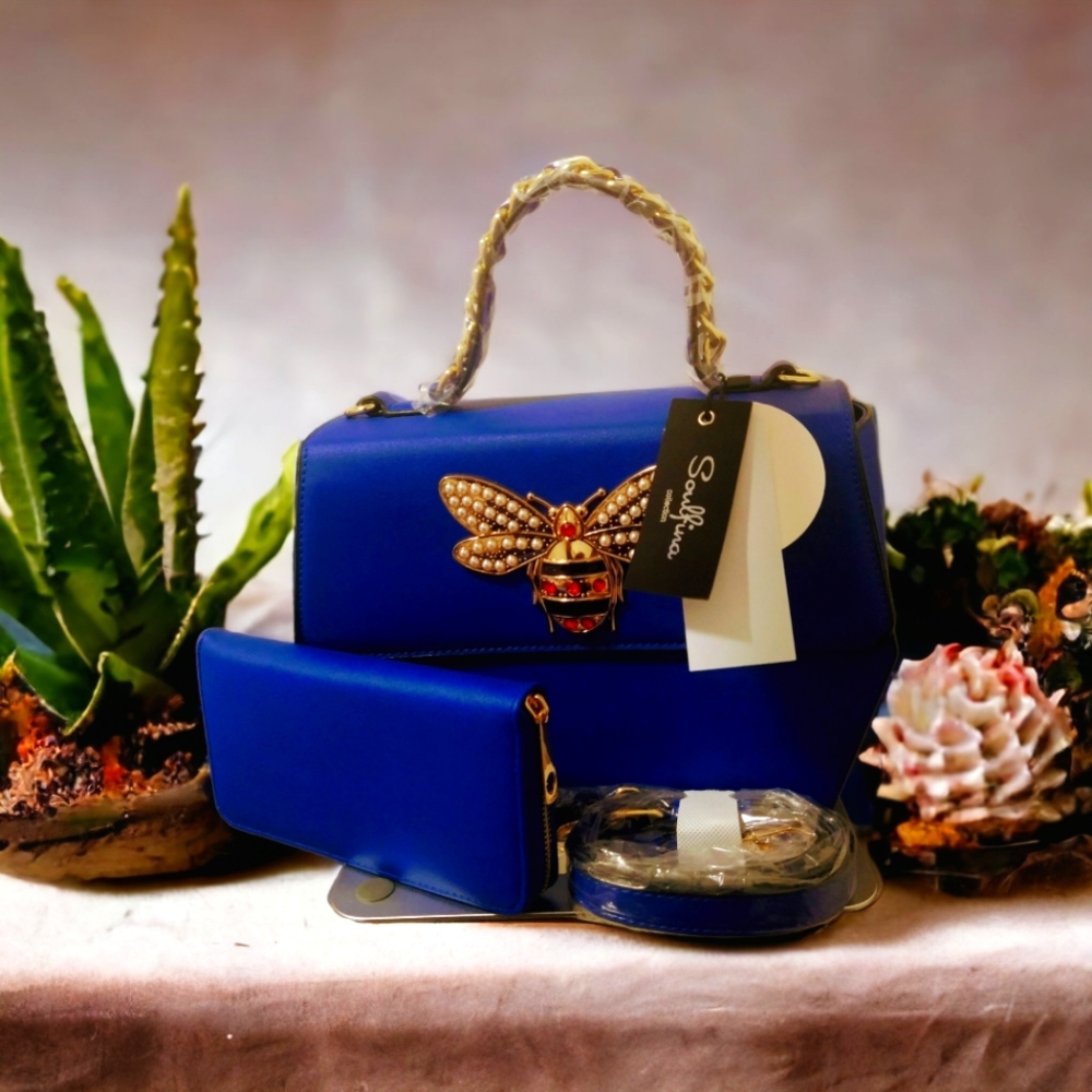 Modern Luxury Designer Top Handle Satchel Set